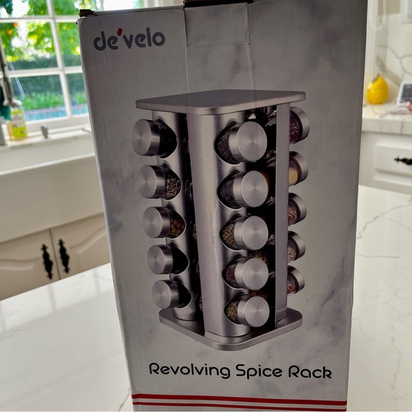 Revolving Spice Rack Square Stainless Steel - Picture 7 of 8